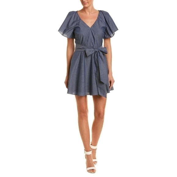 New Parker Adeline A-Line Chambray Dress - Picture 1 of 10